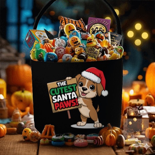 Cutest Santa Paws Fabric Baskets