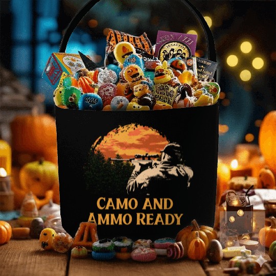 Camo and Ammo Ready Hunting Shotgun Hunter Shootin Fabric Baskets