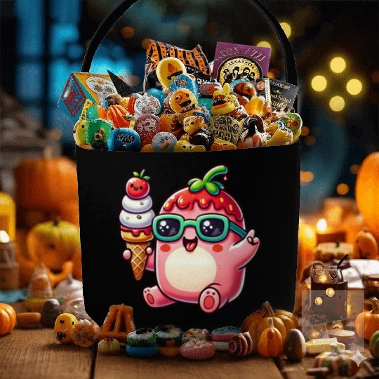 Ice Cream Strawberry Chill Fabric Baskets