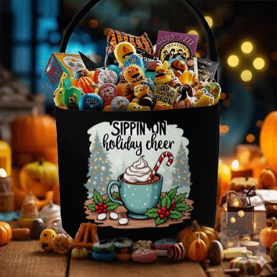 Sippin' On Holiday Cheer Hot Cocoa Fabric Baskets
