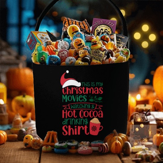 Christmas Movies Watching and Hot Cocoa Drinking Fabric Baskets