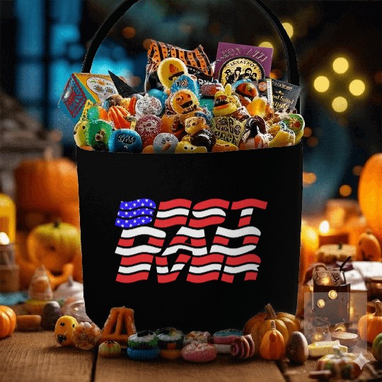 Best Dad Ever US Flag Fabric Baskets