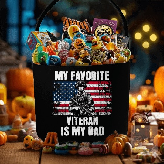 My Favorite Veteran is My Dad Fabric Baskets