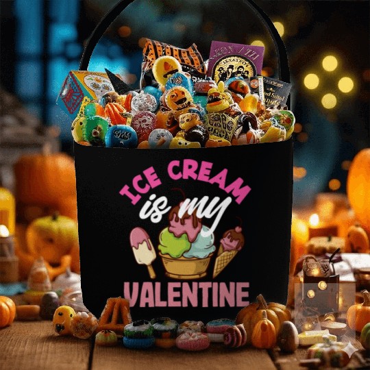 Ice Cream Lover Is My Valentine Fabric Baskets