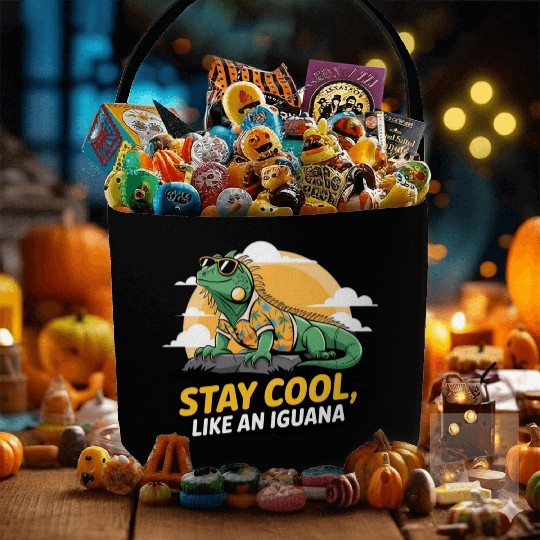 Fun and Colorful Iguana Art for Reptile Lovers Fabric Baskets