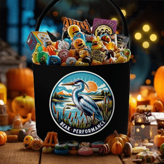 Great Blue Heron Beak Performance Retro Fabric Baskets