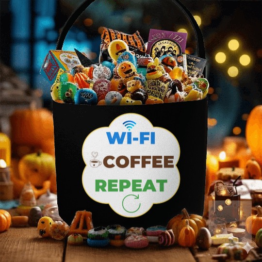 Wi Fi Coffee Repeat Fabric Baskets