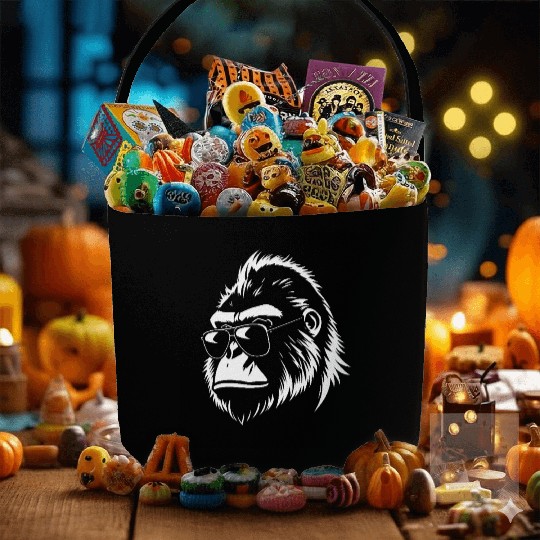 Gorilla wearing sunglasses Fabric Baskets