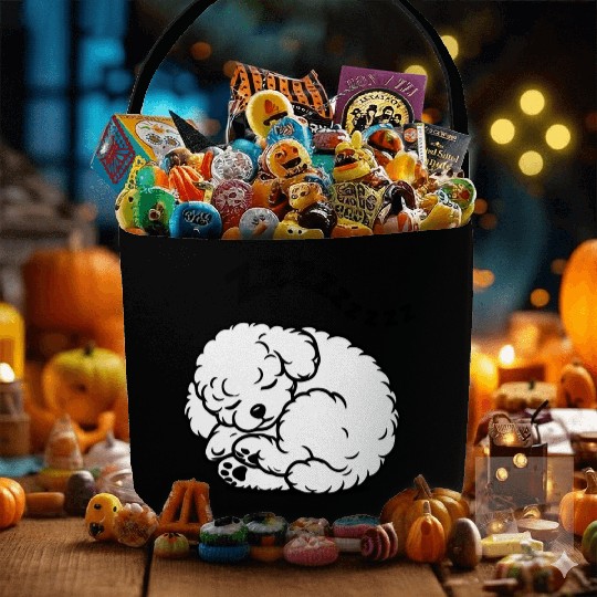 Sleepy Puppy Zzzz - Adorable Bichon Frise Fabric Baskets