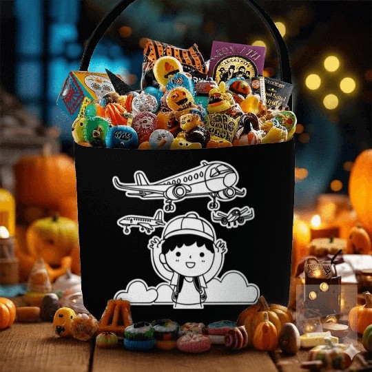 Funny Aircraft Fabric Baskets