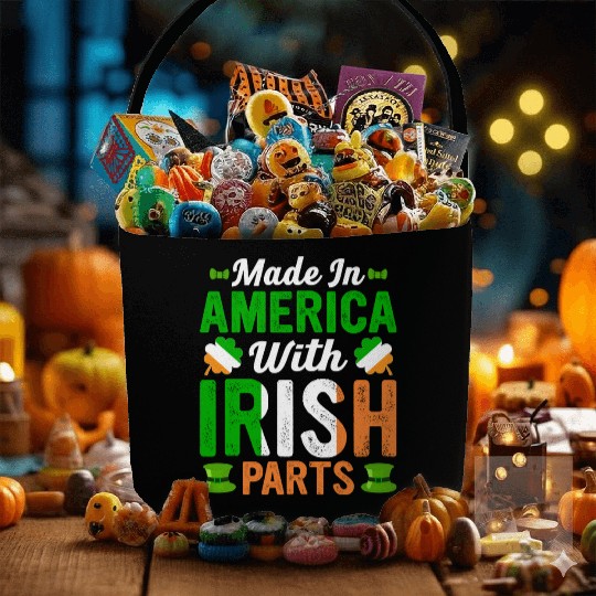Made in America with Irish Parts St. Patrick's day Fabric Baskets