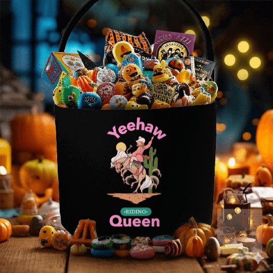 Yeehaw Queen, girl horse riding Fabric Baskets.