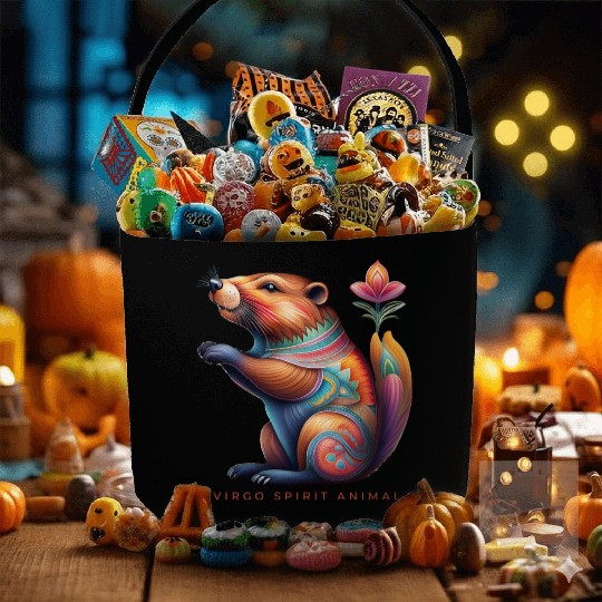 Virgo Spirit Animal Beaver Alebrije Female Fabric Baskets