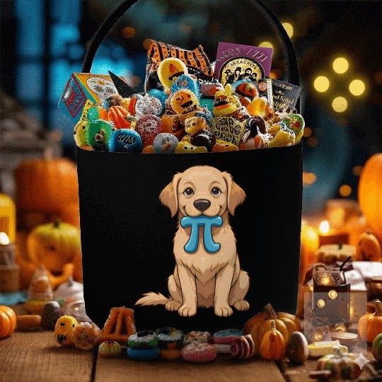 Pi Day Dog With Pi Symbol Math Nerd Fabric Baskets