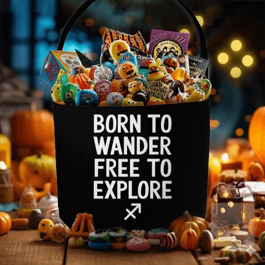 Born To Wander Free To Explore Sagittarius Zodiac Fabric Baskets