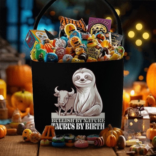 Bullish By Nature Taurus Zodiac Sloth Fabric Baskets