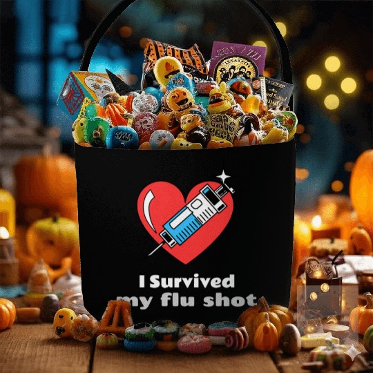 I Survived My Flu Shot Doctor Appointment Fabric Baskets