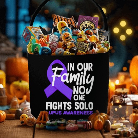 In Our Family No One Fights Solo Lupus Awareness Fabric Baskets
