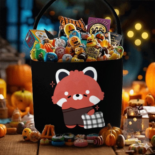 Sleepy Red Panda Fabric Baskets