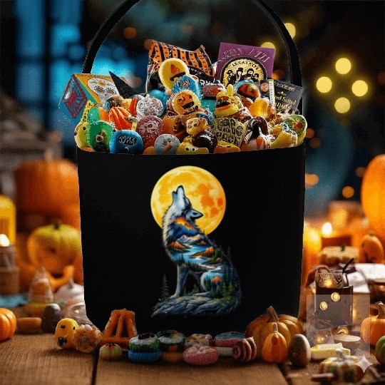 Howling Wolf Fabric Baskets