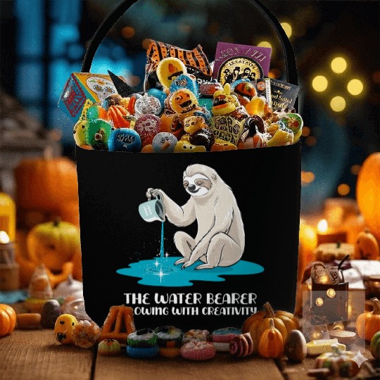 Aquarius Zodiac Sloth: The Water Bearer Flowing Fabric Baskets