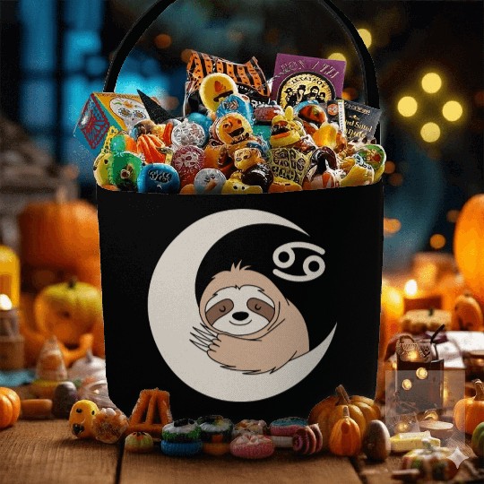 Cancer Zodiac Sloth Embrace the Calmness Fabric Baskets