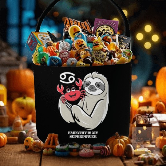 Empathy Is My Superpower: Cancer Zodiac Sloth Fabric Baskets