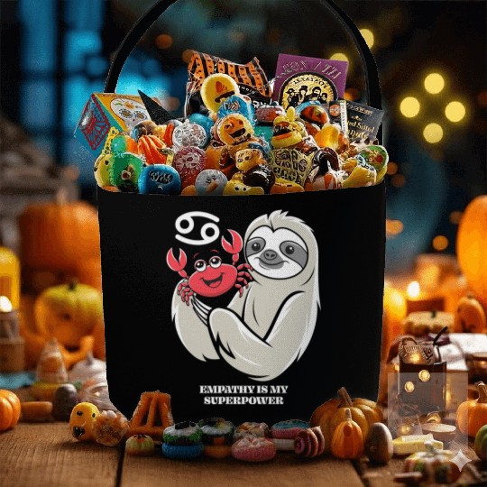 Empathy Is My Superpower: Cancer Zodiac Sloth Fabric Baskets