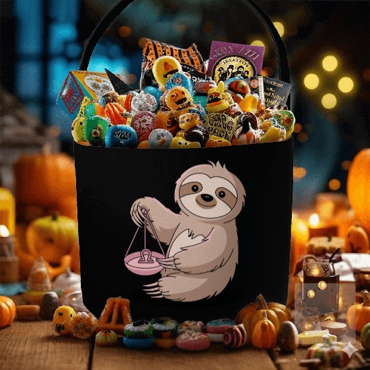 Charming Libra Zodiac Sloth With Balance Fabric Baskets