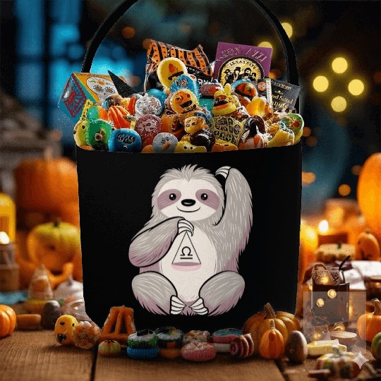 Libra Zodiac Sloth Balancing Symbol Charm Fabric Baskets