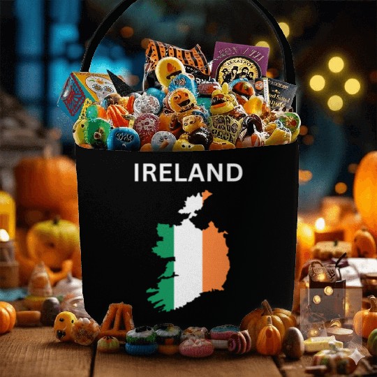 Ireland Flag Map Fabric Baskets
