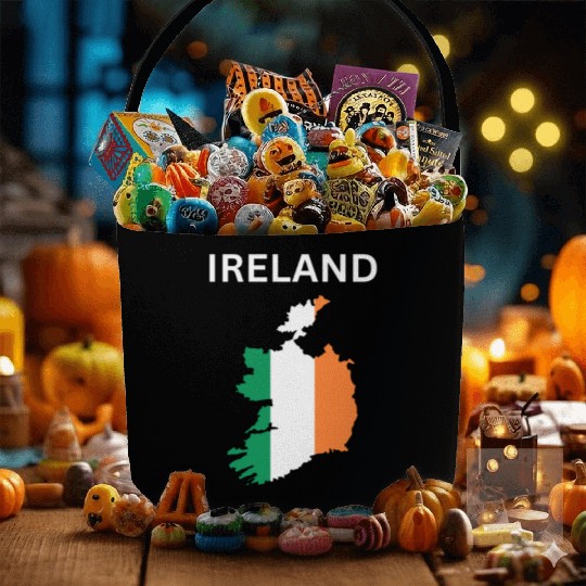 Ireland Flag Map Fabric Baskets
