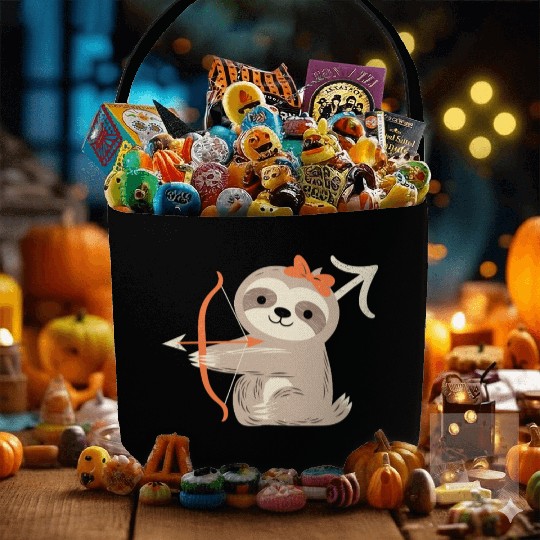 Sagittarius Zodiac Sloth Archer Design for Fabric Baskets