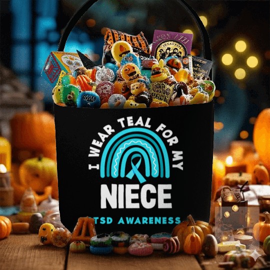 I Wear Teal for My Niece PTSD Awareness Fabric Baskets