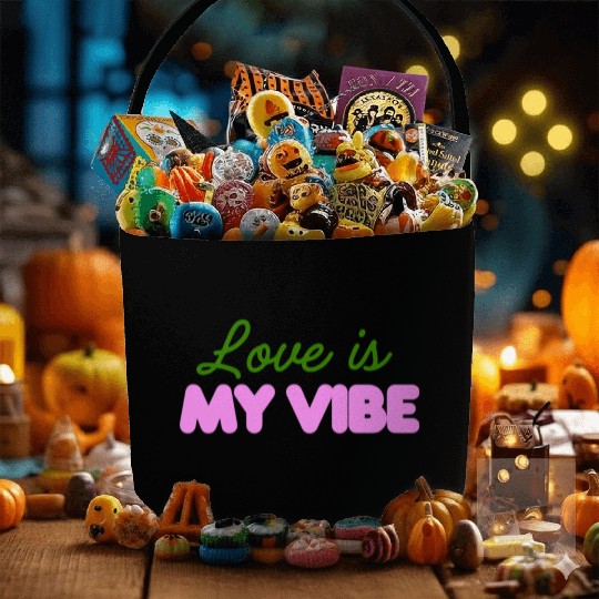 Love Is My Vibe Aesthetic Typography Fabric Baskets