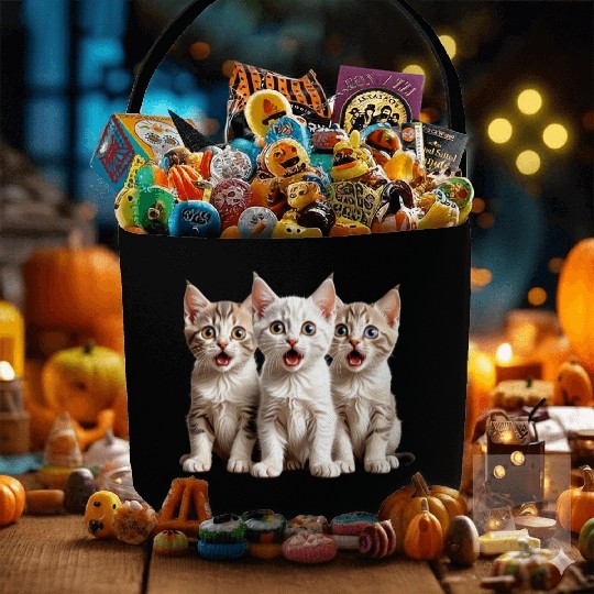 Surprised Kittens Fabric Baskets