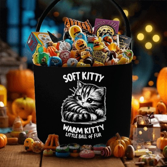 Soft Kitty (dark) Fabric Baskets