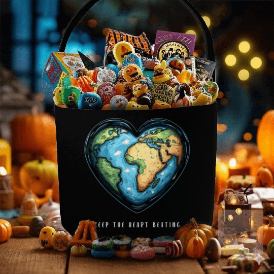 Keep the Heart Beating Environment Earth Day Earth Fabric Baskets