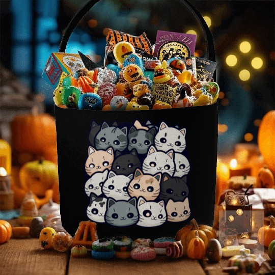 Cute Cat Pile: Adorable Kittens Stack Fabric Baskets