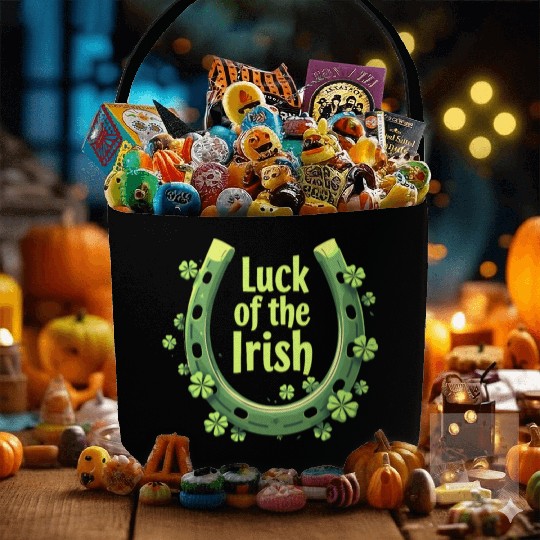 Luck of the Irish Horseshoe Design Fabric Baskets