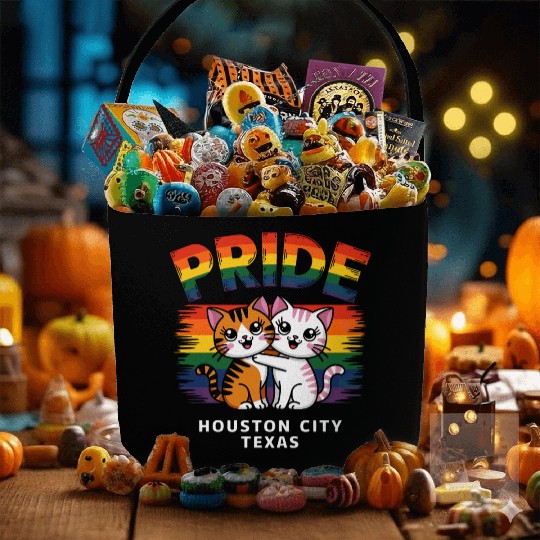 Pride Month Houston City Texas USA Rainbow Flag LG Fabric Baskets