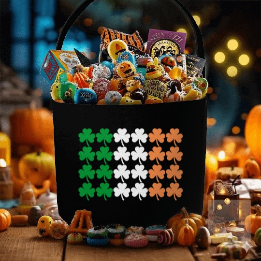 Ireland Shamrock Flag Fabric Baskets