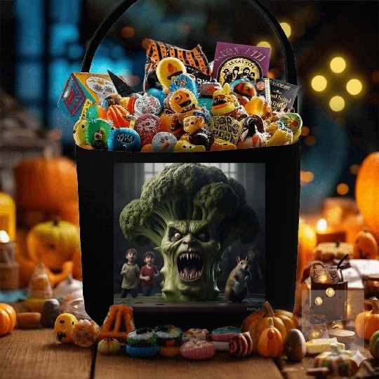 a hyper realistic cinematicmean broccoli. Fabric Baskets