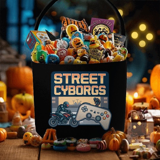 Street Cyborgs - Retro Video Game Fabric Baskets