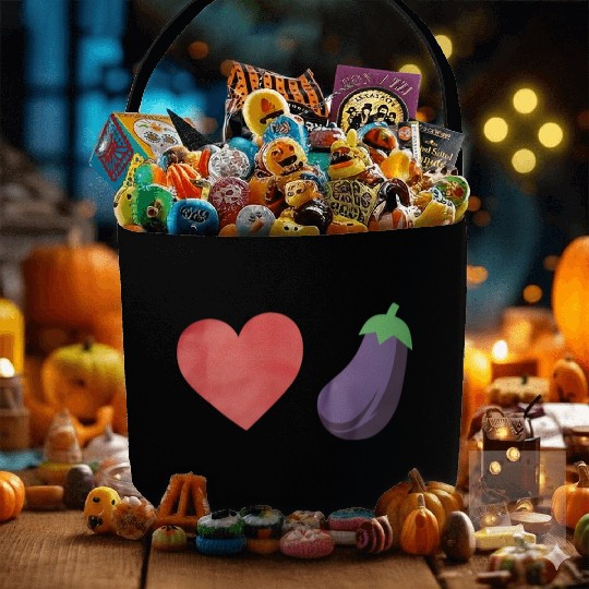 Love Eggplant Funny Gay LGBTQ Pride Fabric Baskets