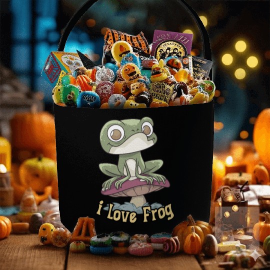 i love frog Fabric Baskets