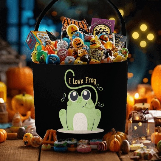 i love frog Fabric Baskets