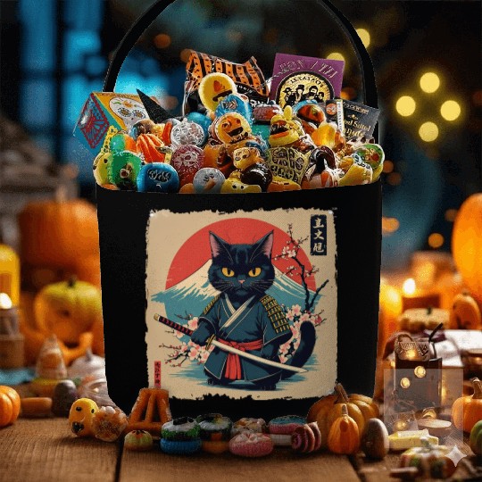 samurai cat Fabric Baskets