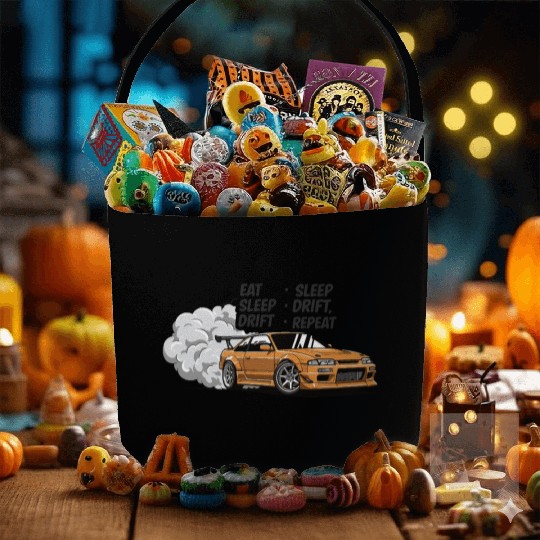 Eat Sleep Drift Repeat Fabric Baskets – Neon JDM Car Raci