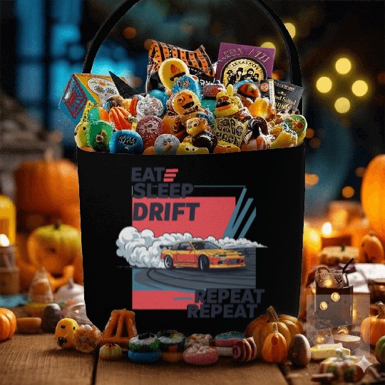 Eat Sleep Drift Repeat Fabric Baskets – Neon JDM Car Raci